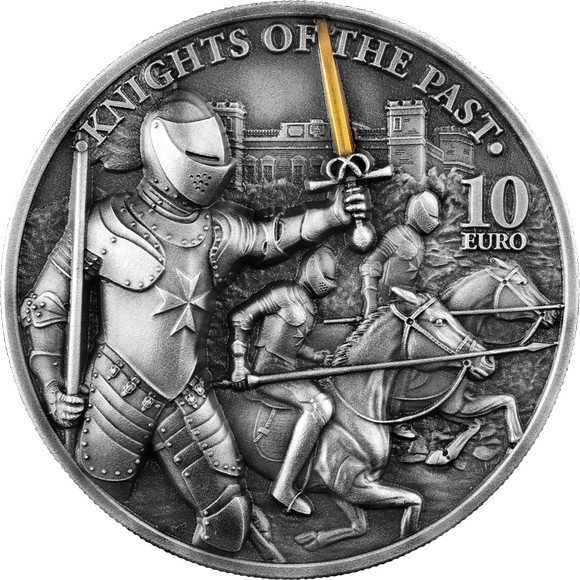 2021 1オンス マルタ 往年の騎士：マルタ騎士団 5ユーロ銀貨 クリア