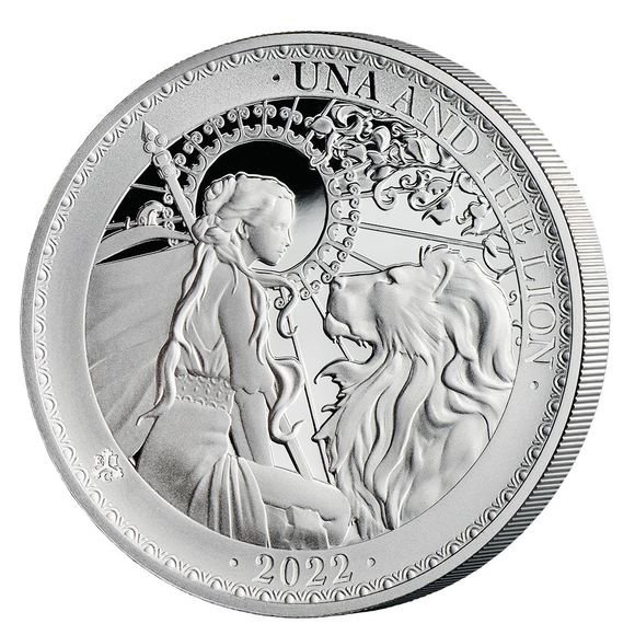 女神左立位】 現代版 2021 1オンス セントヘレナ ウナとライオン 銀貨 