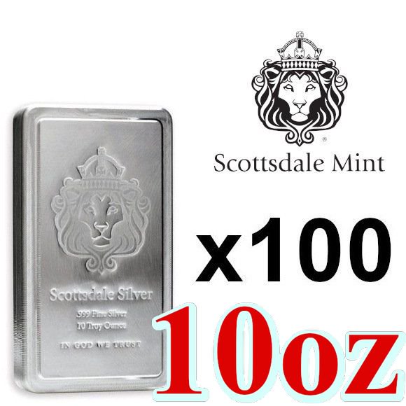 純銀インゴット Scottsdale スコッツデール社 SV1000 100g