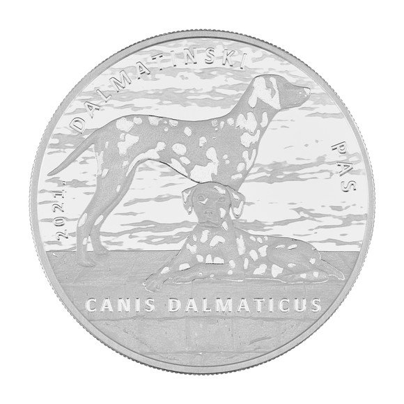 2021年　クロアチア　ダルメシアン　1オンス銀貨 COA付属　純銀ドッグ