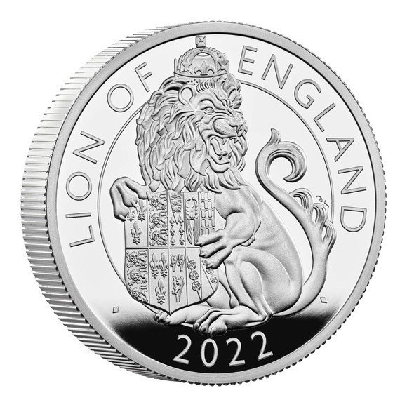 チューダービースト イングランドのライオン ２オンス銀貨 プルーフ