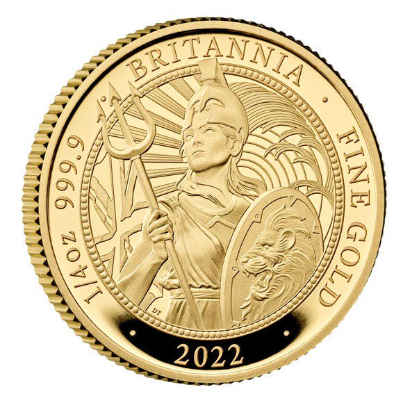 2022 1/4オンス イギリス ブリタニア金貨 プルーフ 箱とクリアケース ...