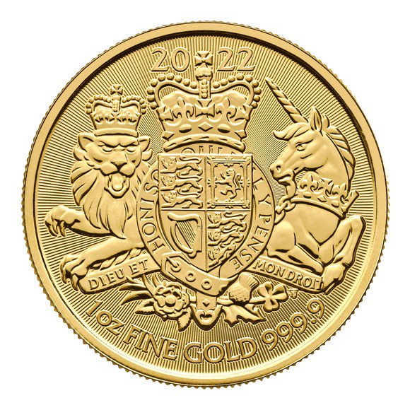 2022 1オンス イギリス 王室紋章 金貨 33mmクリアケース付き 100ポンド ...