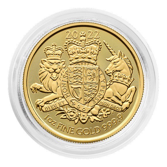 2022 1オンス イギリス 王室紋章 金貨 □【5枚】セット 33mmクリア 