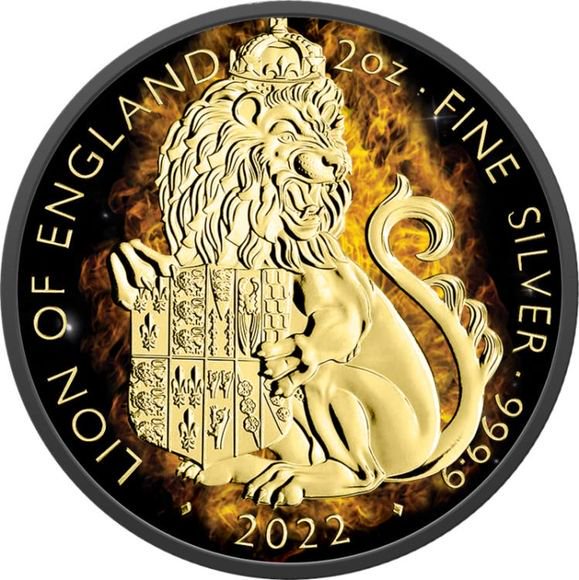チューダービースト イングランドのライオン ２オンス銀貨 プルーフ
