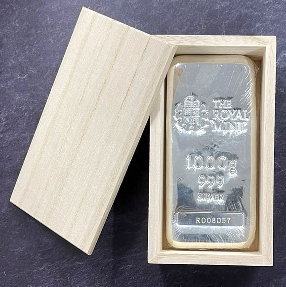 1KG イギリス ロイヤルミント製 シルバーバー 99.9% ※※ 純銀 インゴット ingot シルバーバー SILVER 1kg 1000グラム  1000g - 野口コイン株式会社