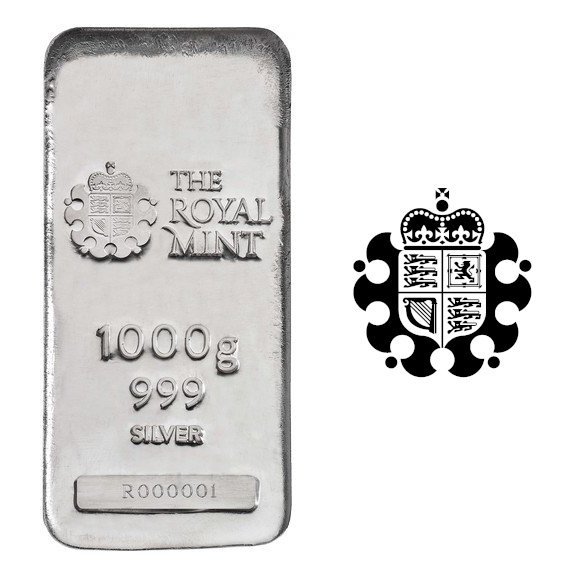 1KG イギリス ロイヤルミント製 シルバーバー 99.9% ※※ 純銀 ...