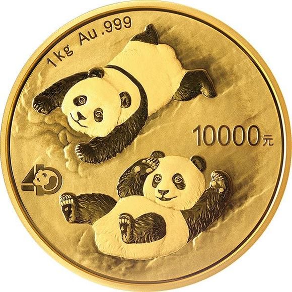 2022 50グラム 中国 パンダ 金貨 プルーフ 箱とクリアケース付き