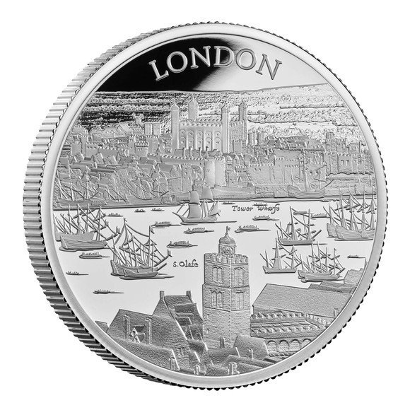 2022 5オンス イギリス 街の光景：ロンドン 銀貨 プルーフ 【Proof