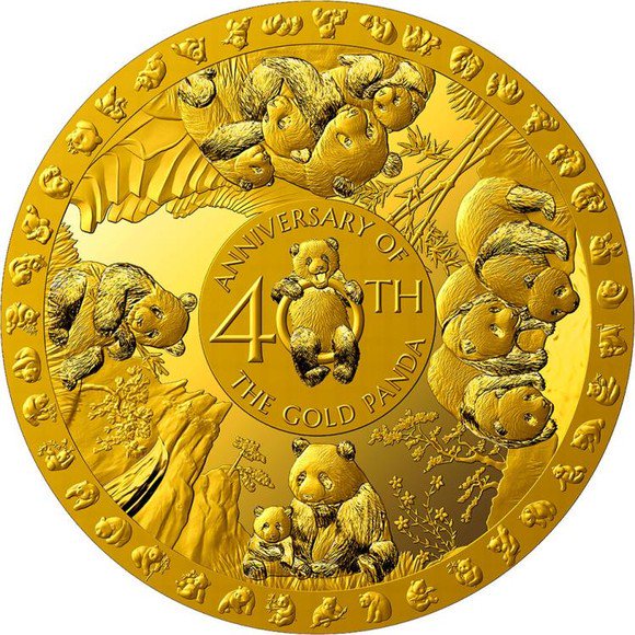 2022 40グラム ソロモン諸島 パンダ金貨発行40周年記念 金貨 プルーフ 