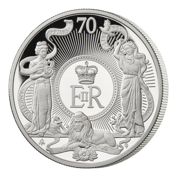 2022 1キロ セントヘレナ エリザベス2世即位70周年祭記念 銀貨 