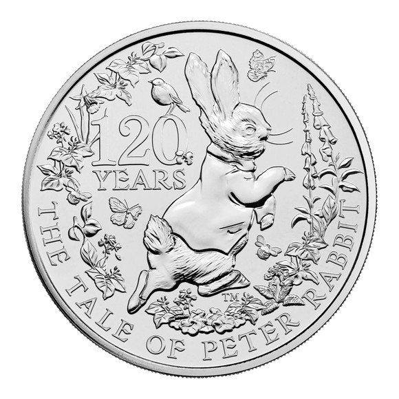 2022 イギリス ピーター・ラビット 白銅貨(銅ニッケル合金) 5ポンド