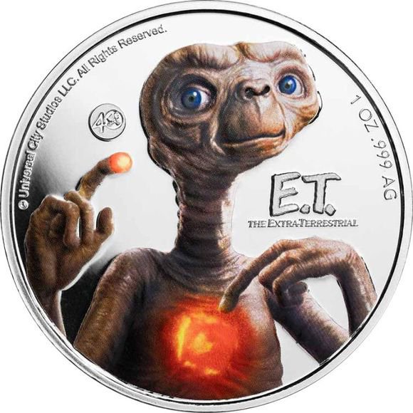 2022 1オンス ニウエ 映画「E.T.」40周年記念 銀貨 彩色・ブラック 