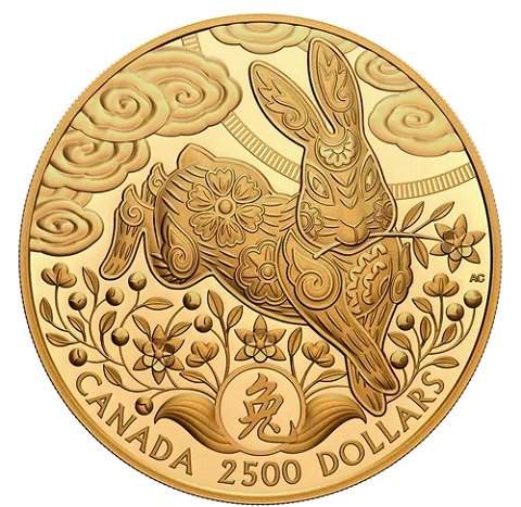 2023 1キロ カナダ 干支：卯(ウサギ)年 金貨 プルーフ 新品未使用 