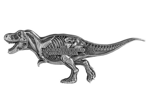 ティラノサウルス T. レックス ジュラシック期 恐竜 1オンス .銀貨