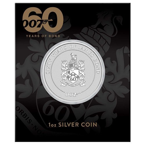 2022 1オンス ツバル ジェームズ・ボンド60周年記念：家紋 銀貨