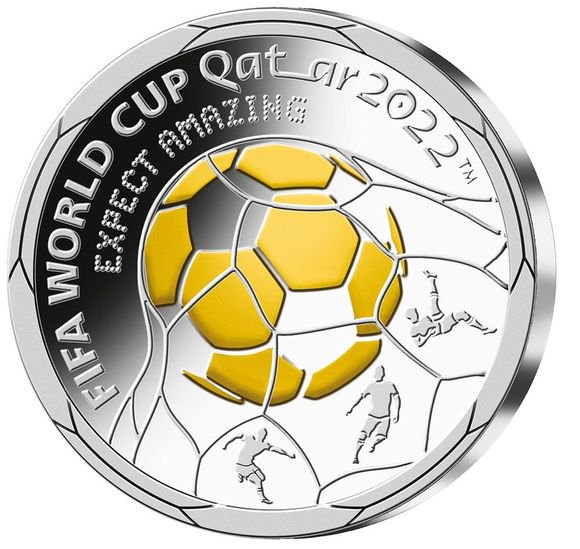 2022 2オンス カタール FIFAワールドカップ・カタール大会：トロフィー 銀貨 アンティーク風 5ドル 新品未使用 - 野口コイン株式会社