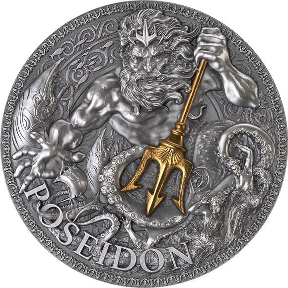 2022 3オンス カメルーン 大ギリシャ神話：ポセイドン 銀貨