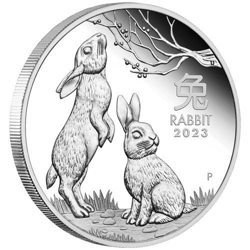 2023年版 兎 干支 純銀 1オンス銀貨 オーストラリア ウサギ 9999