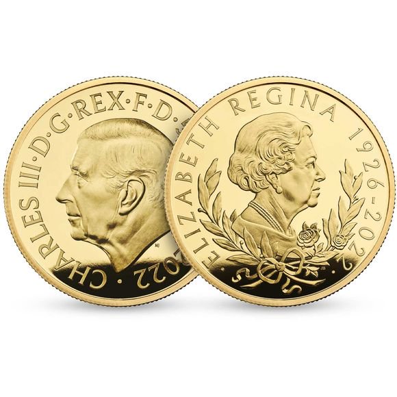 2022 5オンス イギリス エリザベス2世女王陛下 金貨(新国王チャールズ3