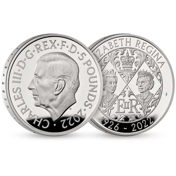 2022 56.56グラム イギリス エリザベス2世女王陛下クラウン銀貨(新国王