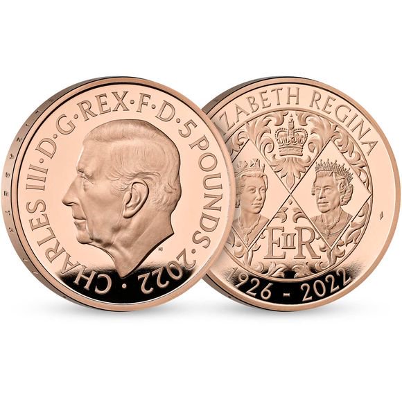 2022 39.94グラム イギリス エリザベス2世女王陛下クラウン金貨(新国王