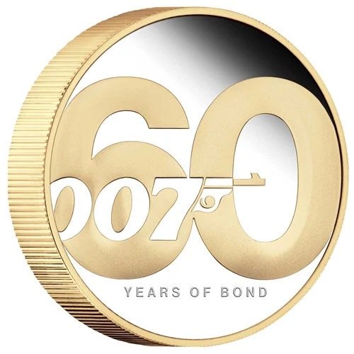 2022 2オンス ツバル ジェームズ・ボンド 007 60周年記念 金メッキ 銀貨 プルーフ 2ドル 新品未使用【特選】 - 野口コイン株式会社