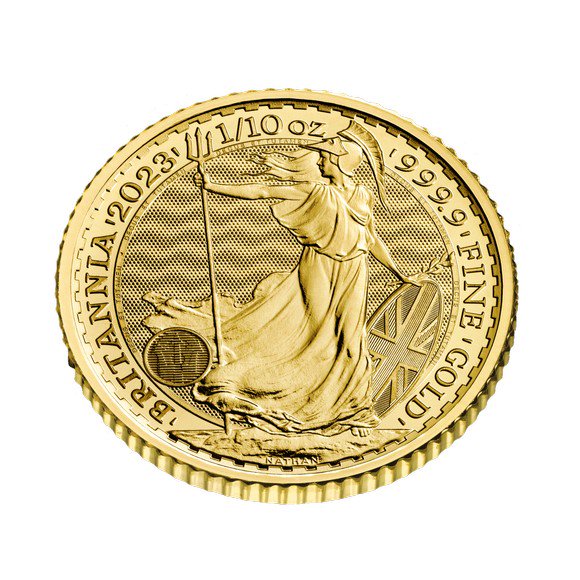 エリザベス2世肖像】2023 1/10オンス イギリス ブリタニア 金貨 16.5mm 