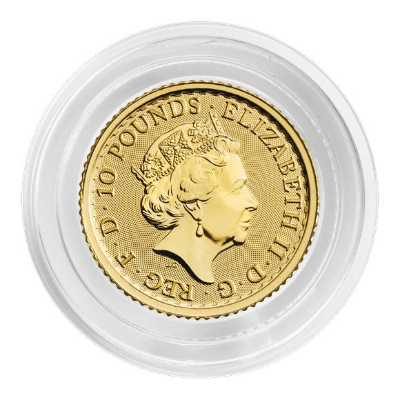 エリザベス2世肖像】2023 1/10オンス イギリス ブリタニア 金貨 16.5mm 
