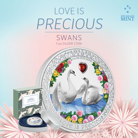 2023年 ニウエ Love is Precious 白鳥 純銀 1オンス 銀貨タイプ