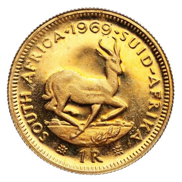 1965-1983 3.99グラム 南アフリカ共和国 金貨 1ランド 新品未使用