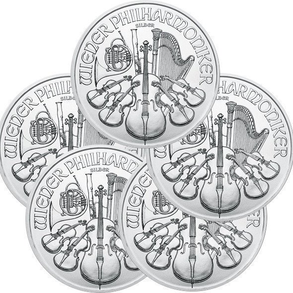 7枚2020オーストリア ウィーン・銀貨 31.1g純銀、プラスチックケース付き