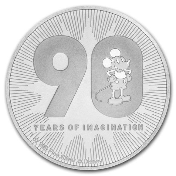 2018 1オンス ニウエ ディズニー：ミッキーマウス90周年記念 銀貨 新品