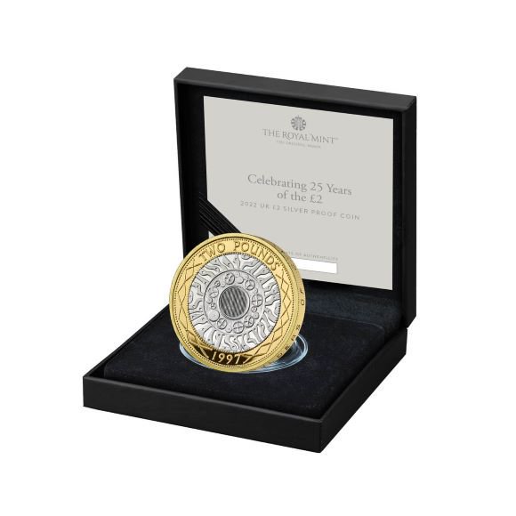 2022 12グラム イギリス 2ポンド硬貨25周年記念 銀貨 プルーフ 新品未