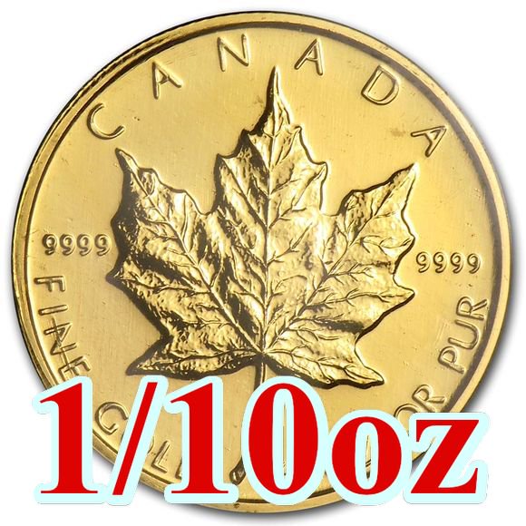 1994 カナダ メイプル金貨1/10オンス 16mmクリアーケース付き 新品未