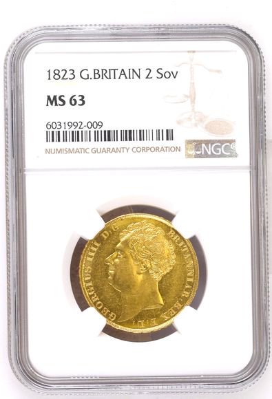 1823 約16グラム イギリス ダブル・ソブリン金貨(ジョージ4世肖像) NGC (MS 63) 【期間限定】【保証書付き】 - 野口コイン株式会社