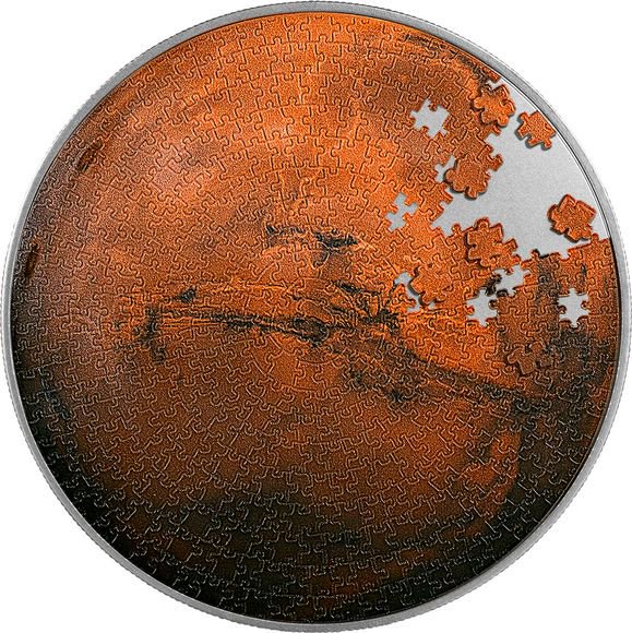 2023 1オンス チャド 火星パズル銀貨 アンティーク風 新品未使用 5000フラン - 野口コイン株式会社