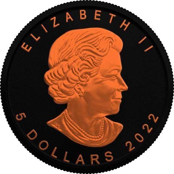 2022 1オンス カナダ ハロウィーンメイプルリーフ：黒猫 銀貨