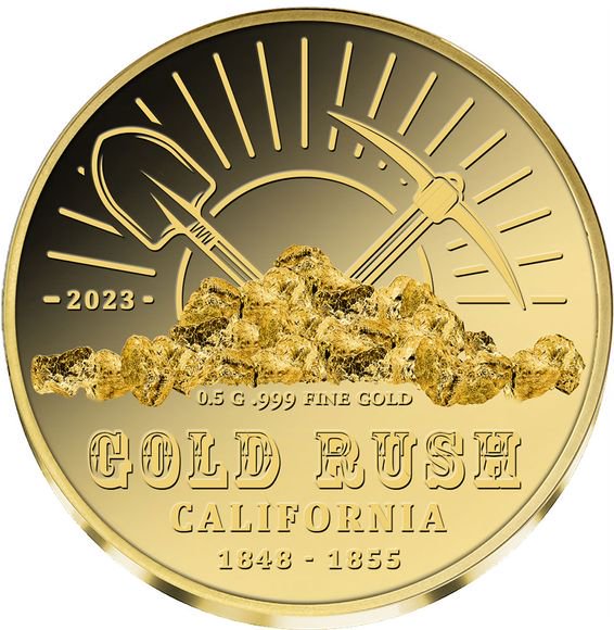 2023 0.5グラム コンゴ カリフォルニア・ゴールドラッシュ 金貨 ...