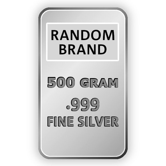 500グラム ランダムブランド シルバーバー 99.9% 【木箱付き】※※ 純銀 インゴット ingot シルバーバー SILVER 500g -  野口コイン株式会社