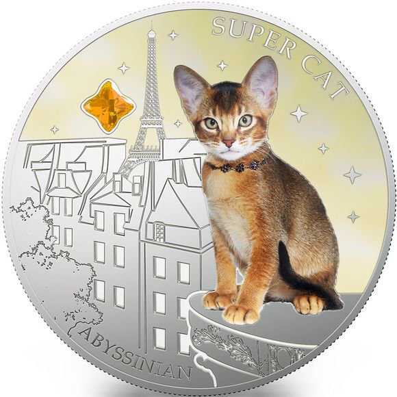 セール品】【第一弾】2022 1オンス フィジー 猫 銀貨 彩色 40mm