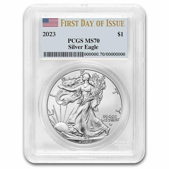 大幅値下げ 2023 PCGS MS-70 ファーストストライク ドルフィン銀貨-