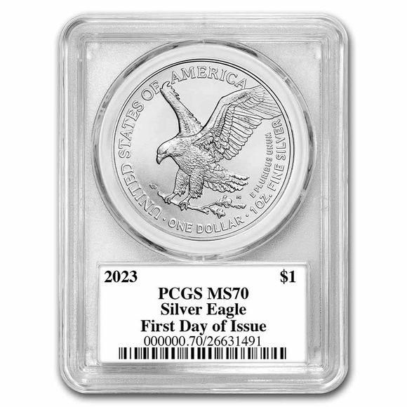 2023 1オンス アメリカ イーグル銀貨 MS-70 PCGS (First Day of Issue