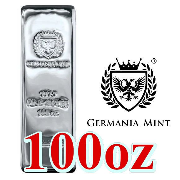 100オンス ポーランド ジャーマニア・ミント製 シルバーバー 99.9 ...