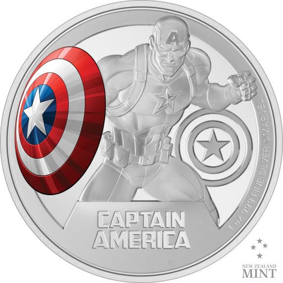 2023 1オンス ニウエ マーベル：キャプテン・アメリカ 銀貨 プルーフ ...