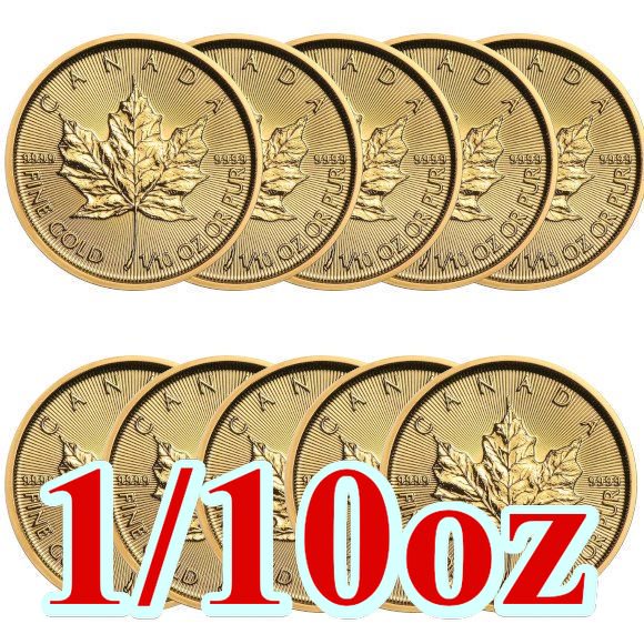 メイプルリーフ金貨 1/10OZ エリザベス二世 - 旧貨幣/金貨/銀貨/記念硬貨