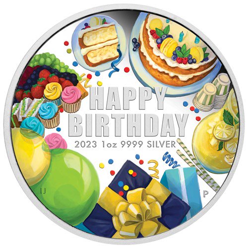 2023 1オンス オーストラリア 誕生日のお祝い 銀貨 プルーフ ・彩色