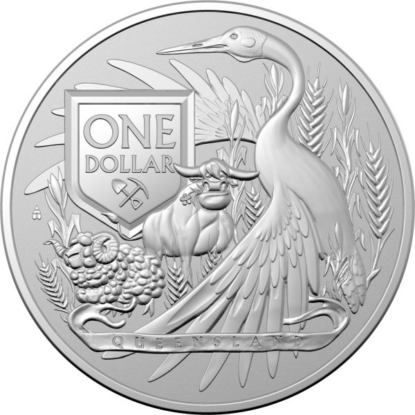 当社の 2023年 1オンス オーストラリア クイーンズランド州の紋章 銀貨