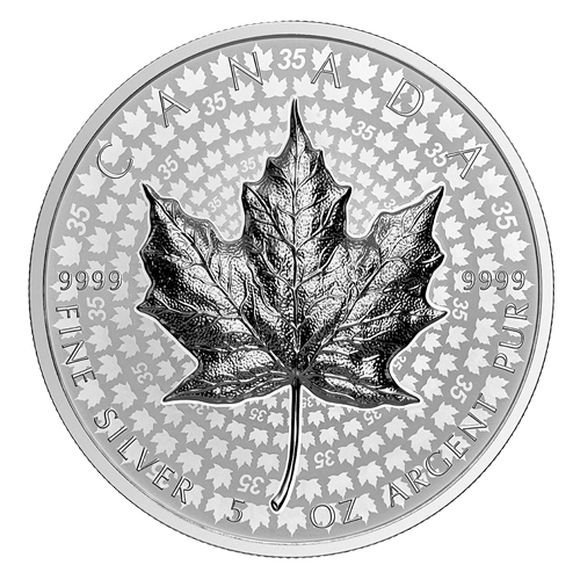 2023 5オンス カナダ メイプルリーフ スーパーハイレリーフ 銀貨 