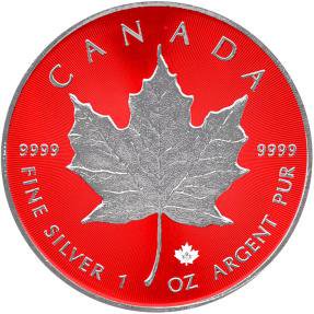 2023 1オンス カナダ メープルリーフスペースレッドエディション 銀貨